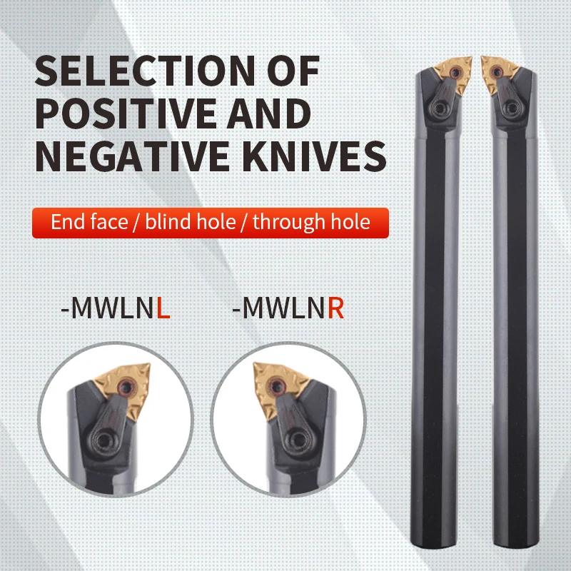 Imagem -03 - Conjunto de Suporte de Ferramenta de Torneamento Interno Ferramentas de Corte Cnc Insere Barra de Torno S16q-mwlnr08 S18r-mwlnr08 S20r-mwlnr08 Wnmg08