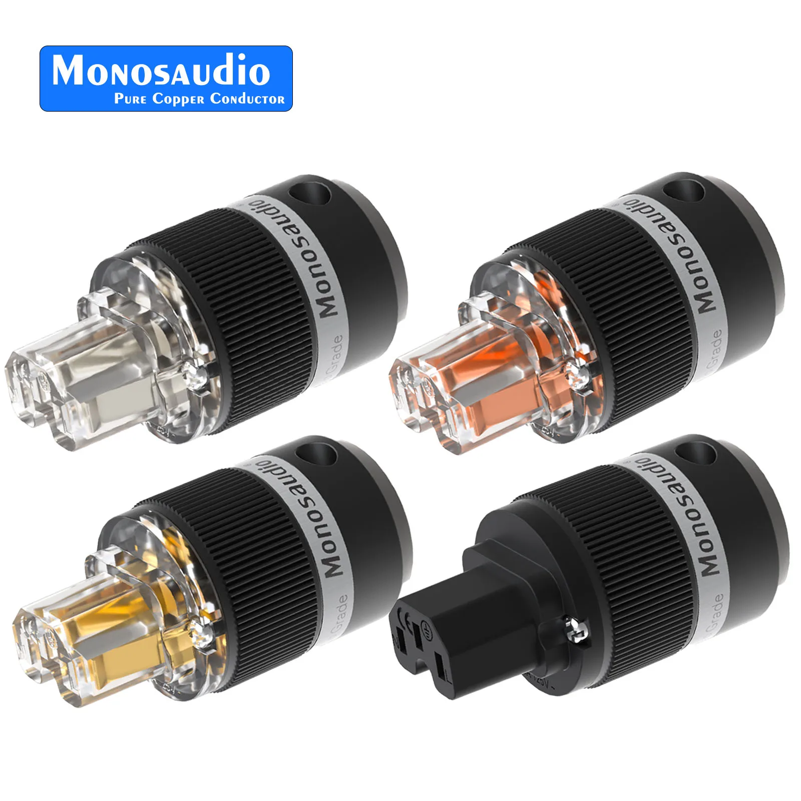 

Monosaudio female power plug Hi End Pure Copper AC Power Female Plug C15 Power Outlet 250V 16A Screw Lock for Hifi Audio Cable
