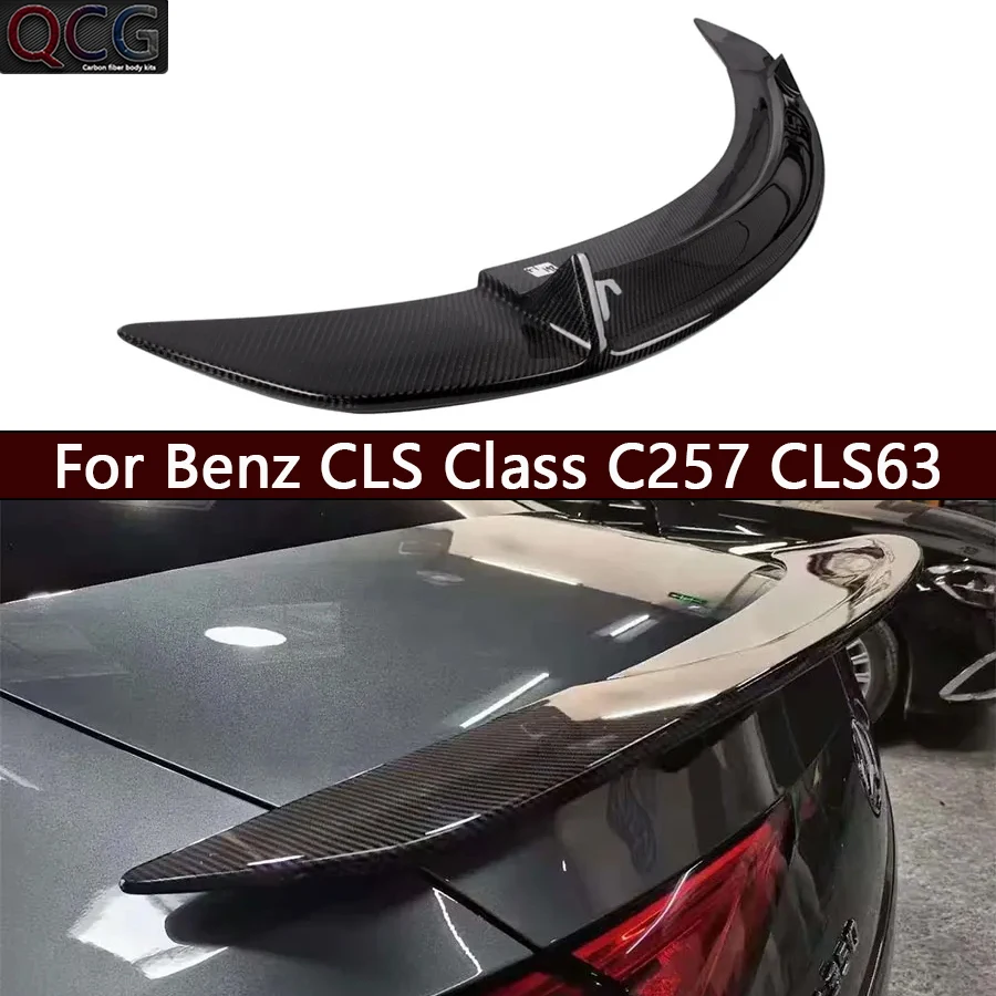 

For Mercedes Benz CLS Class C257 CLS63 Carbon Fiber Tail fins Rear Trunk Spoiler Guide Wing Rear Wing Car Accessories body kit