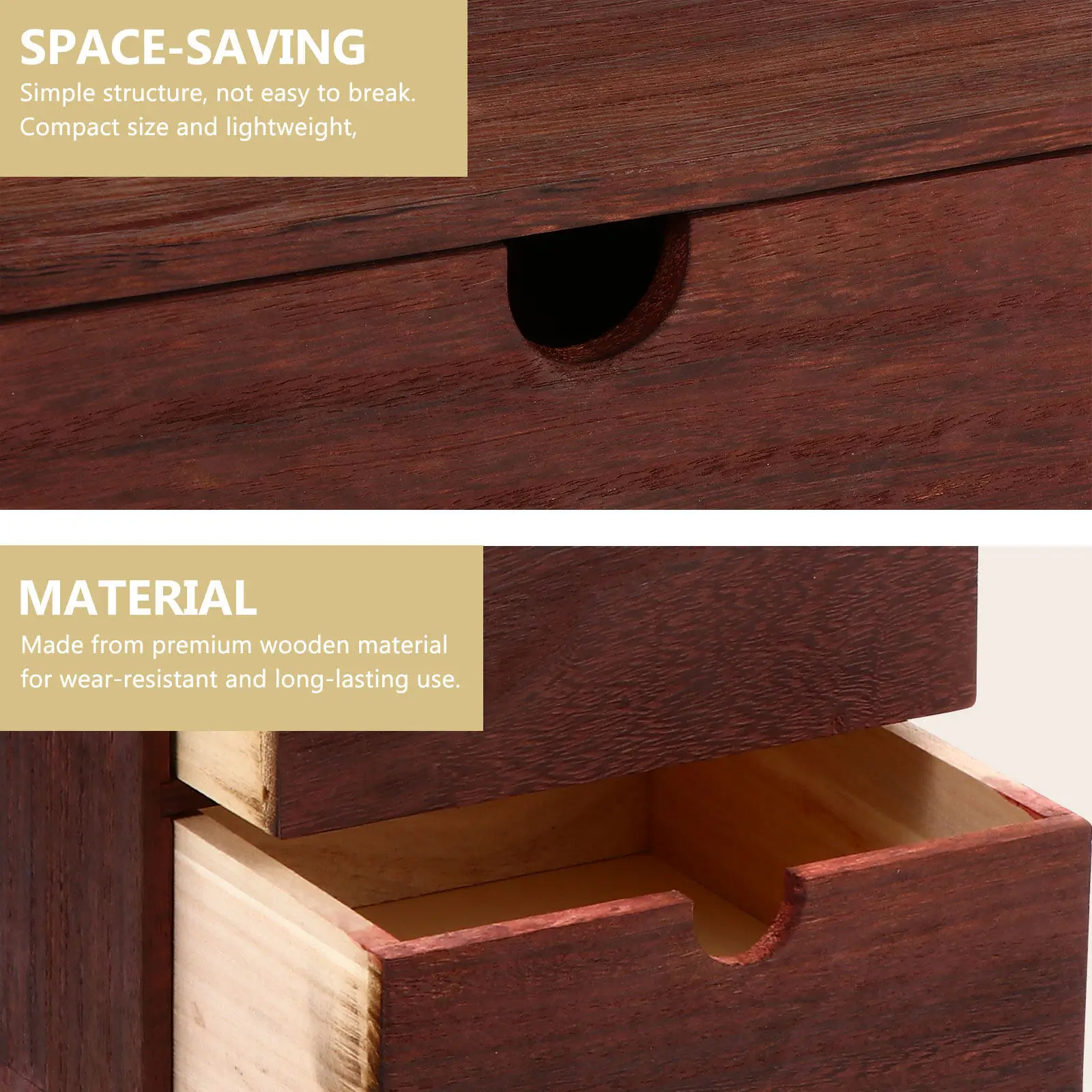 

1Pcs Desktop Storage Box Vintage Wooden Drawer Organizer Simple Multi-Functional Desktop Container for Cosmetics Stationery