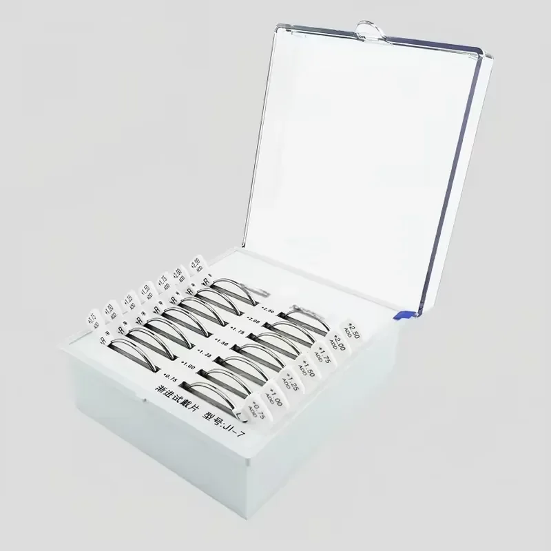 Progressive Multi-focus Optometry for Combination Plastic Handle Metal Ring Resin Insert 22 Pieces Progressive Trial Lens Set