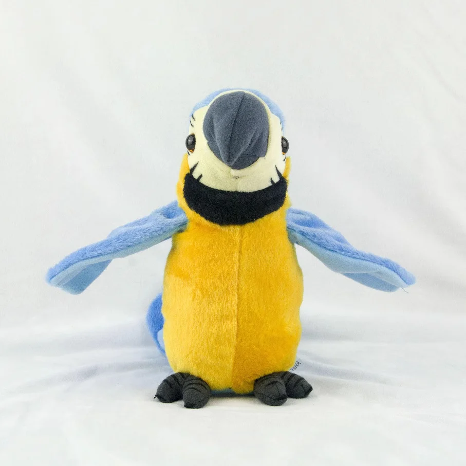 新しいおしゃべりオウムのぬいぐるみ、あなたが言ったことを繰り返す、電子録音機能付き、動く鳥、話すオウムのペットぬいぐるみ