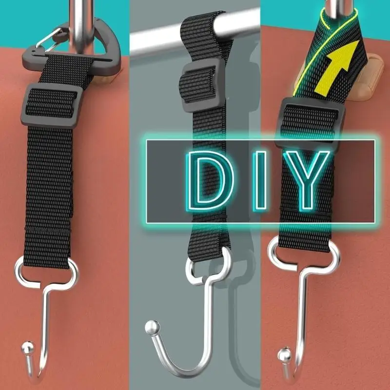 

31BC Pair Car Headrest Hook for Storage High Strength Seats Holders Polyeste for Car