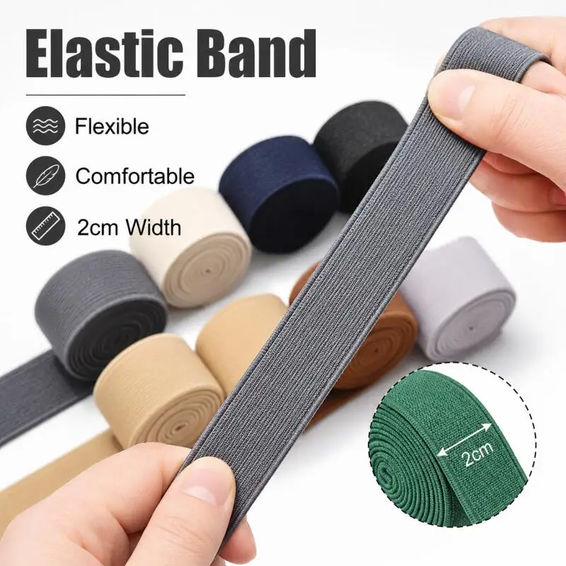 3 Meter 20mm Buntes Gummiband zum Nähen von Taillenbändern, Gummibändern und für DIY-Stretchprojekte – Detail 1
