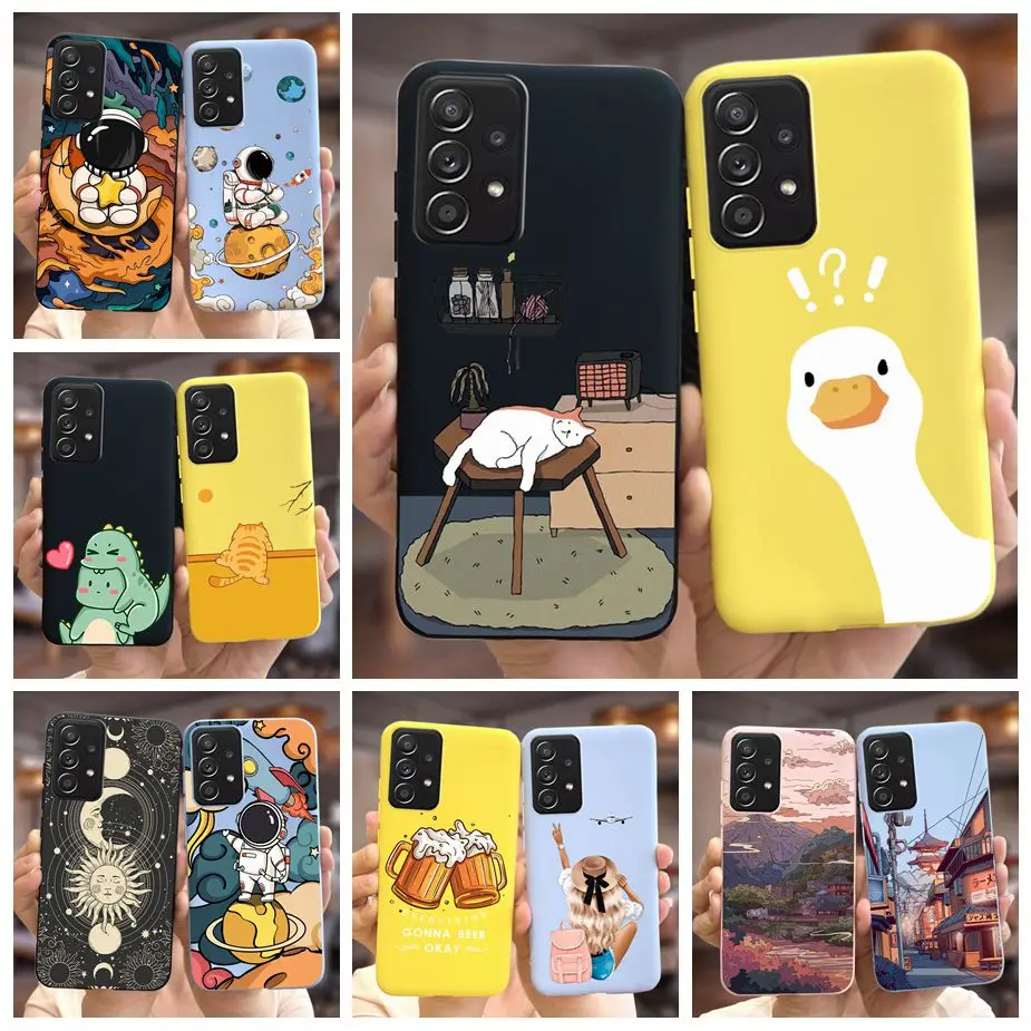 For Samsung Galaxy A32 Case A52 A52s A72 Stylish Painted Cover Soft TPU Phone Case For Samsung A32 Galaxy A52 A52s A72 5G Bumper