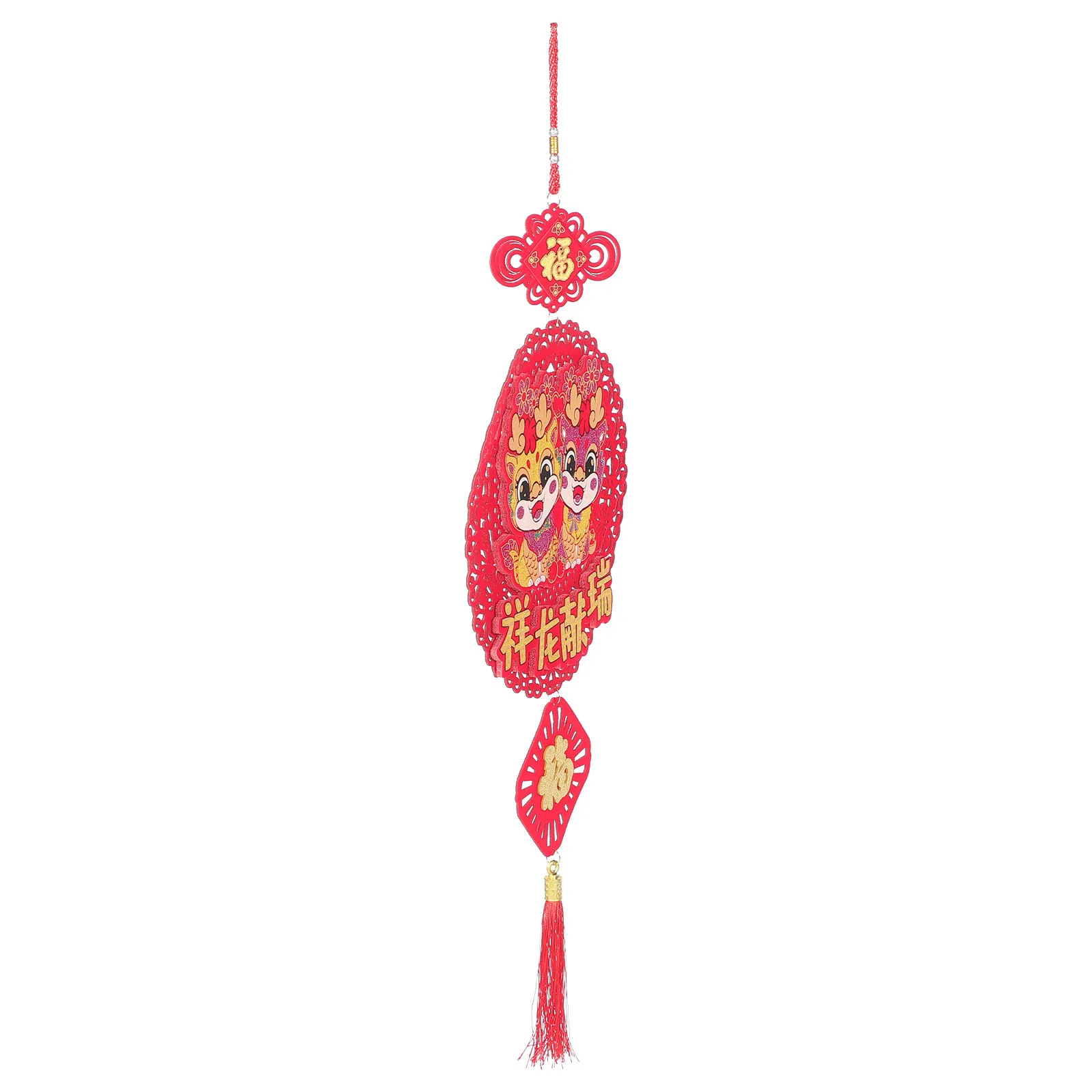 

Chinese Dragon Felt Hanging Ornament Exquisite Craft Chinese New Year Decoration 2024 Year of Dragon Pendant Spring Festival