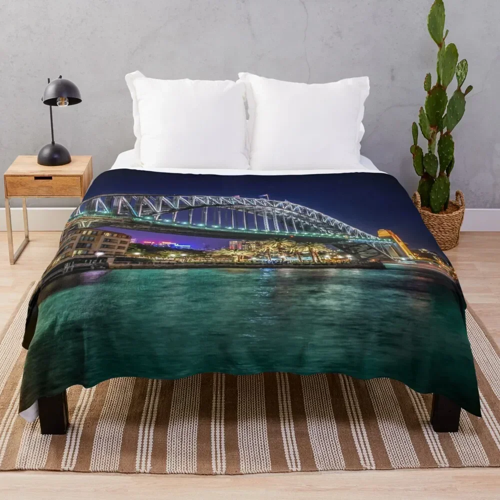 

Sydney Harbor Bridge at Night Throw Blanket decorative Blankets Sofas Of Decoration Plaid on the sofa Vintage Blankets