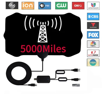 2024 Neueste TV-Antenne für den Innenbereich, digital, große Smart-TV-Antenne mit 5000 Meilen Reichweite, HD-Antenne, verstärkte Unterstützung 8k 4K 1080p