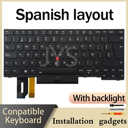 Estonian Spanish French Hebrew Hungarian Italian US for Lenovo ThinkPad E480 E490 L380 R480 T480S L490 T490 Backlit Keyboard