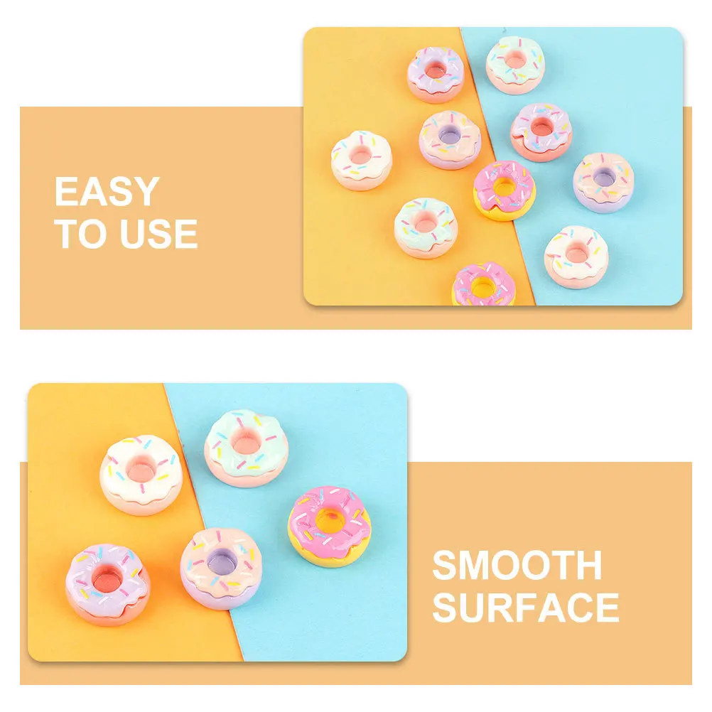 

20Pcs Miniature Donut Simulation Sweet Dessert Set Realistic Tiny Colored Fake Food Decoration for DIY Crafts Mini House Kitchen