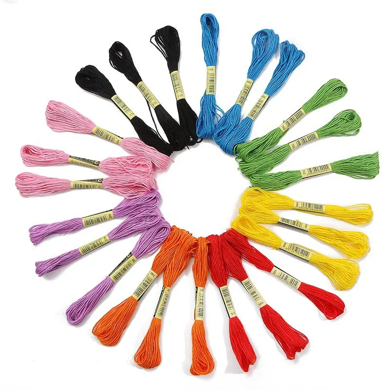 5/8/50/100 Stück Mix Farben Stickgarn Baumwolle Nähen Stränge Regenbogen Baumwolle & Seide Stickgarne für DIY Armbandherstellung – Detail 5