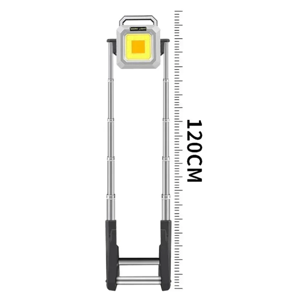 2500LM LED Rechargeable Work Light Telescopic With Stand Outdoor Flood Spotlight ABS Outdoor Camping Accessories Practical