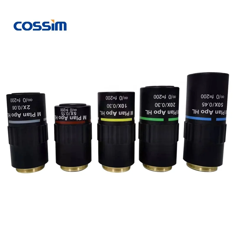 High Quality Full APO Infinity Plan Apochromatic Microscope Objective / Microscope APO Objective Lens 2X 5X 10X 20X 50X 100X