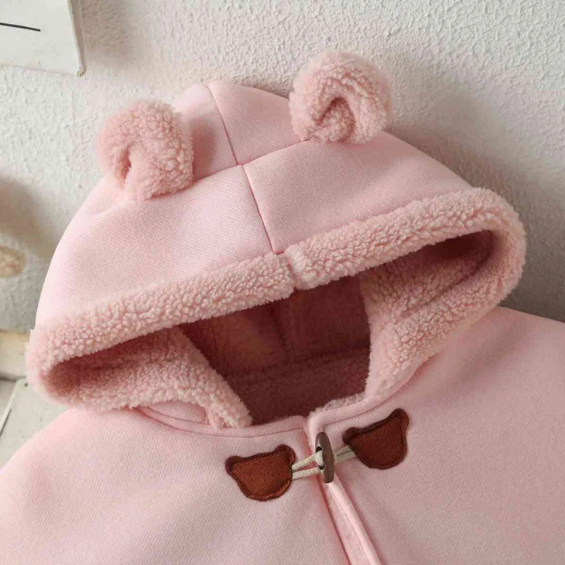 Girls Cloak Coat Jacket Winter Cotton Windbreak 2023 Fashion Warm Plus Thicken Furs Overcoat Christmas Children\'s Clothing