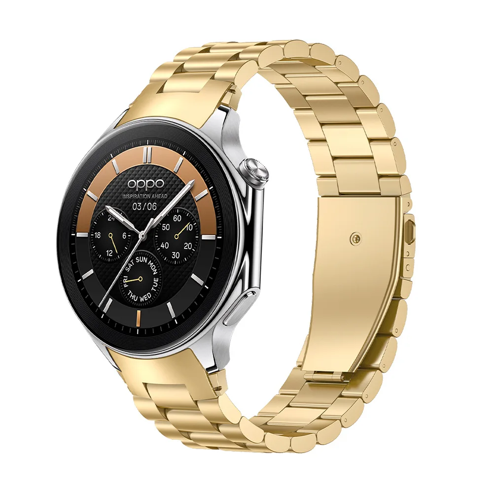 NO Gaps Stainless Steel Strap Watchband for OPPO Watch X, Circular Interface replacement Band for OPPO X Smartwatch
