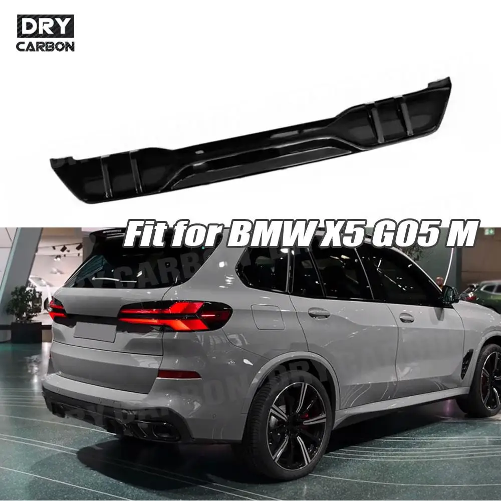 

Carbon Fiber Car Rear Bumper Lip Diffuser Spoiler Body Kits Accessory for BMW X5 G05 M Sport 2019+ ABS Black Rear Guard Parts