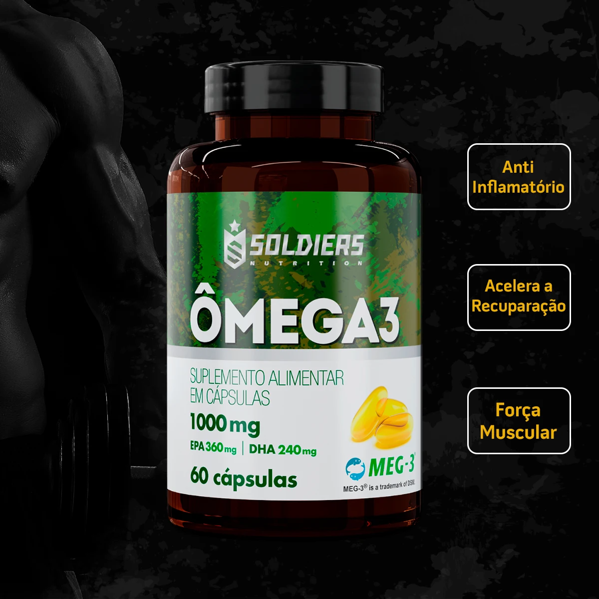 Omega 3 - 60 Caps - 1000mg (MEG 3) - Soldiers Nutrition