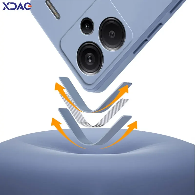 Quadratische Flüssigsilikon-Handyhülle für Xiaomi Redmi Note 13 Pro Plus 360 Kamera, schützende weiche Rückseite, Redmi Note 13 13 Pro Taschen