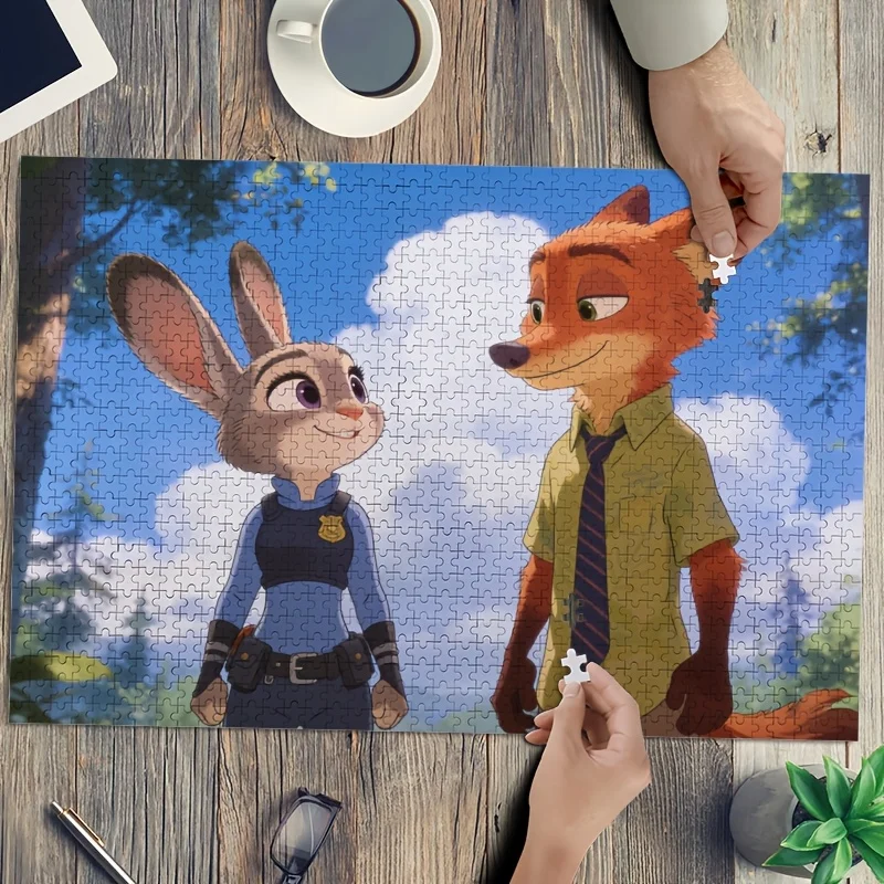 

1000pcs Disney Zootopia Judy Hopps and Nick Wilde Poster Puzzle | High Difficulty, Home Decor, Suitable for Classroom, Kitchen