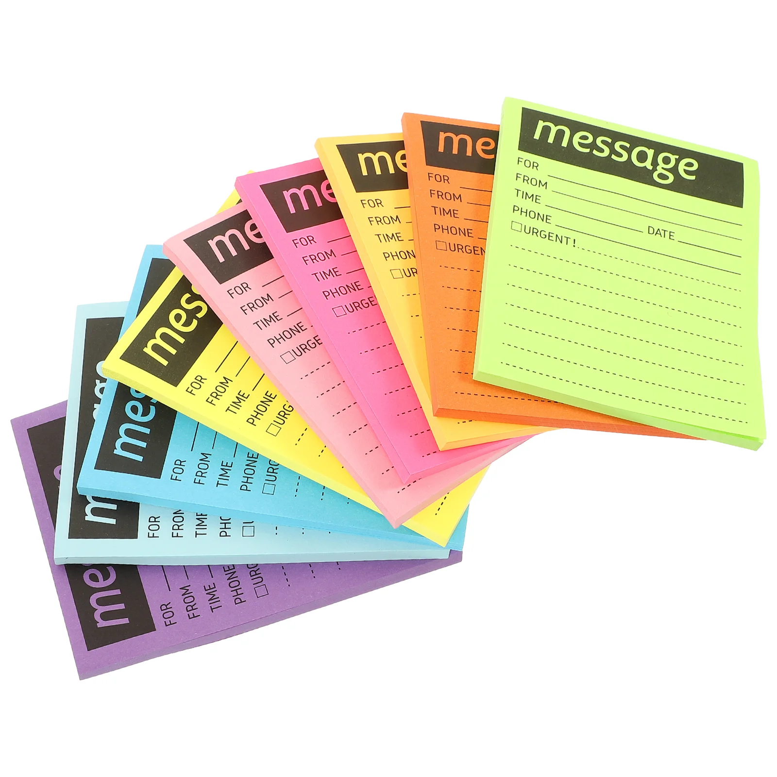 

9 Books Fluorescent Sticky Notes Notepads Compact Memo Stickers List The Call Message Memorandum Office