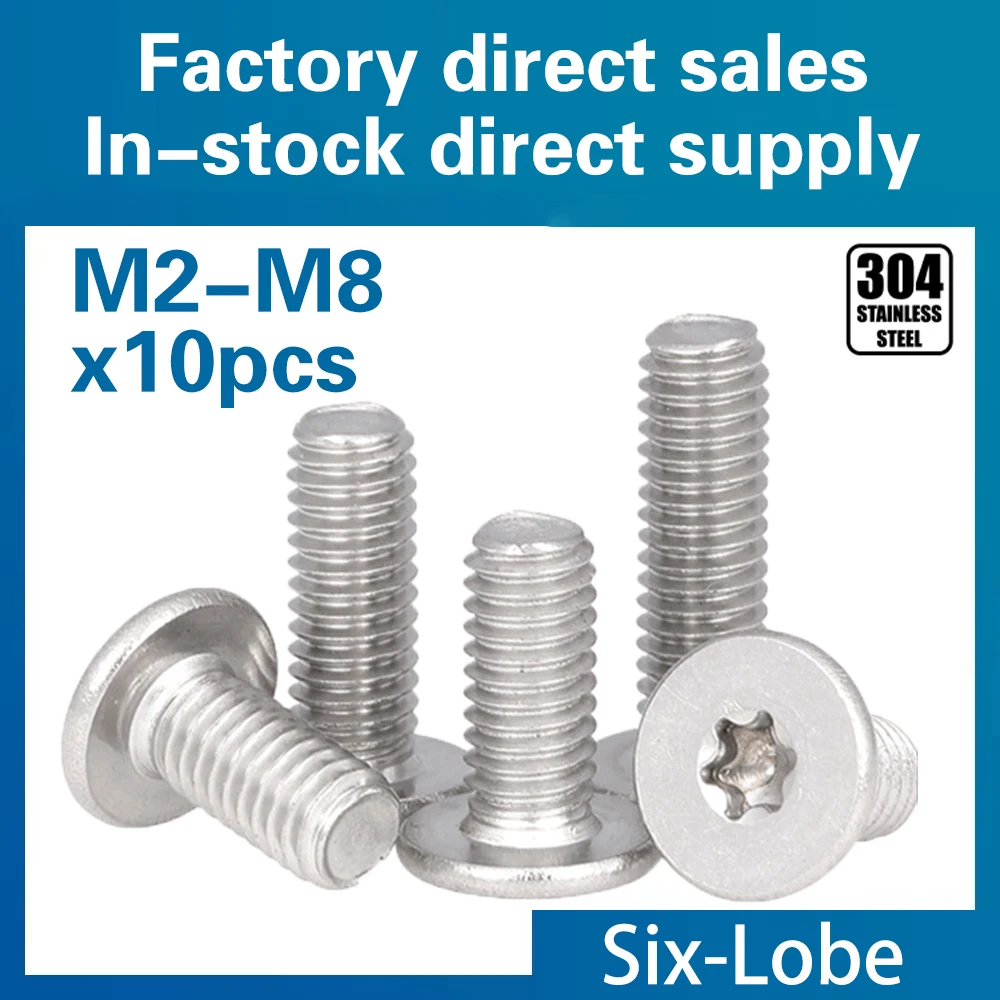 10 teile/los m 1,6 m2 m 2, 5 m3 m4 m5 m6 m8 2,5 Edelstahl cm sechs blättrige Torx ultra dünne ultra flache Wafer kopfs ch rauben – Detail 4