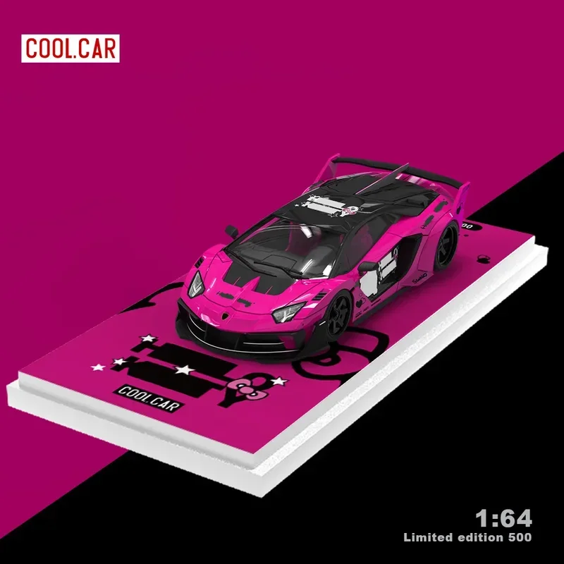 *Pre-order*Cool Car 1:64 GTEVO Pink Cat Painting Simulation Alloy Car Model for Collection/Shipped in March 2025