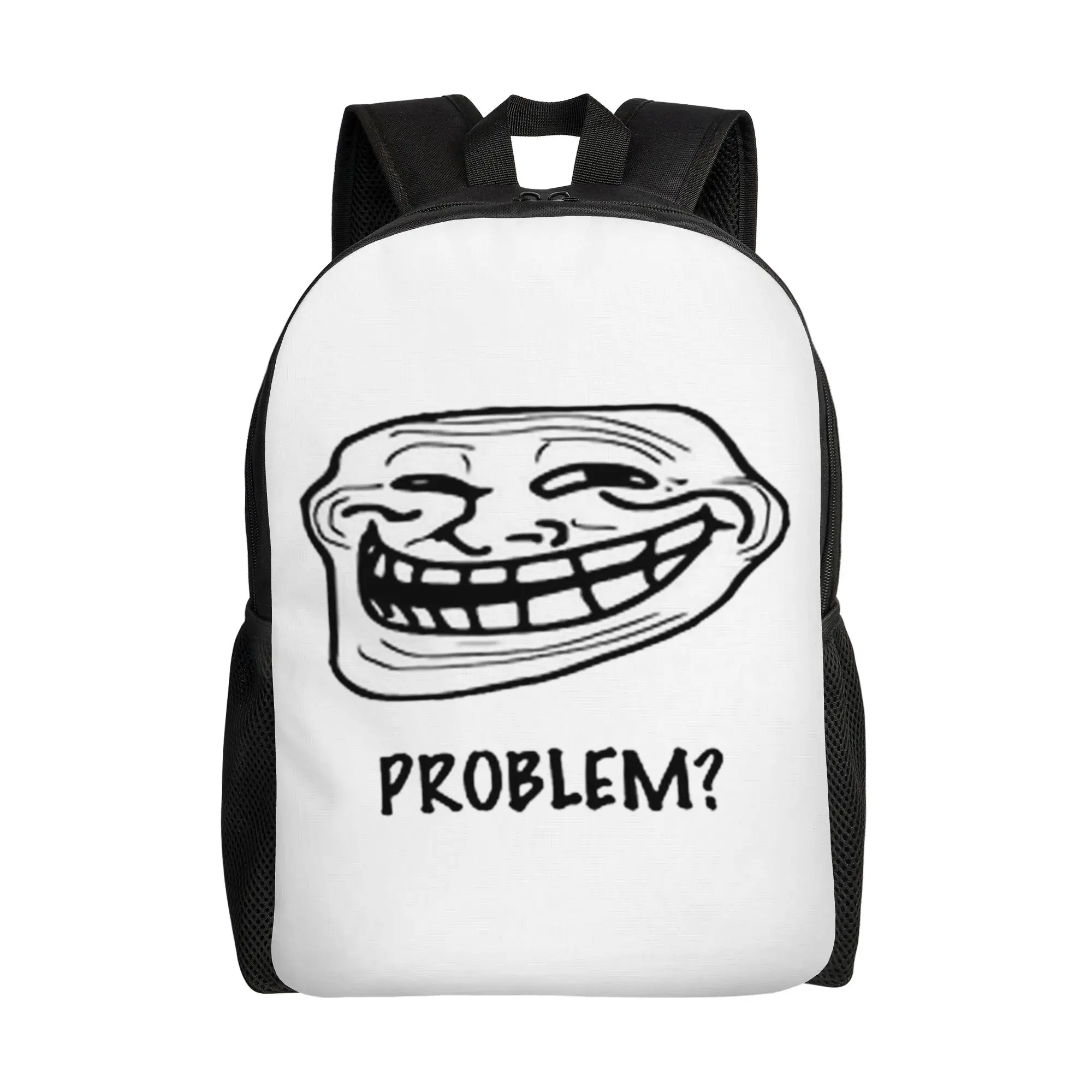 Trollface Meme Rage Comic Funny Troll Joke Internet Backpack Travel Backpacks Boy Girl Kawaii High School Bags Large Rucksack
