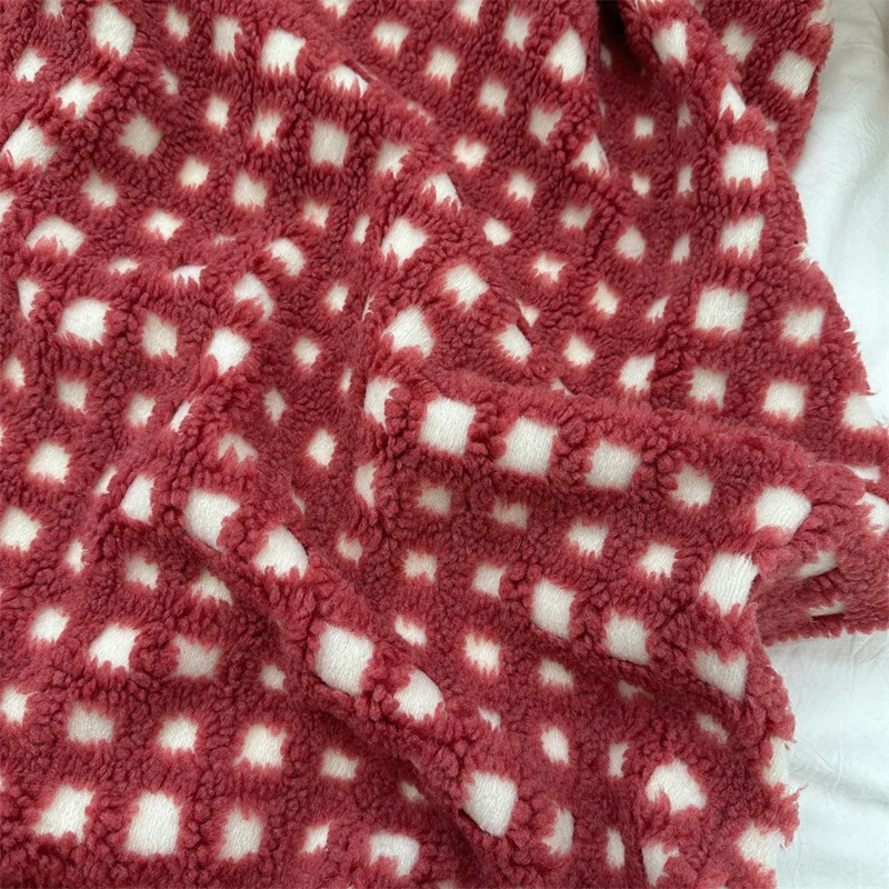 

50*145cm Lamb Wool Jacquard Fabric For DIY Sewing Winter Coats Pajamas Sofa Pillowcases Pet Clothes Handmade Velvet Fabric