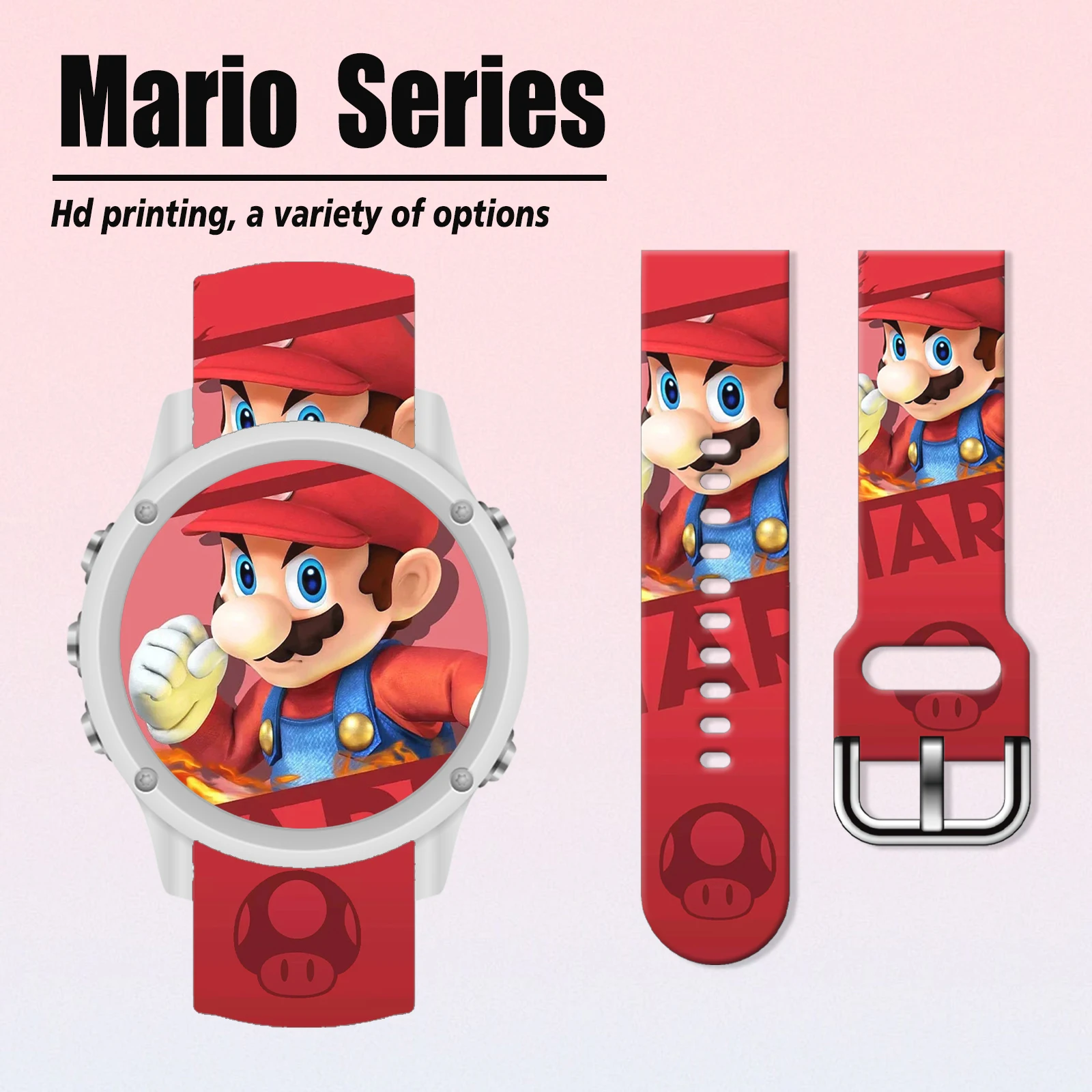 

MINISO Mario 20mm Printed Strap for Samsung Galaxy Watch 7/6/5 40mm 44mm Band Replaceable Bracelet for Amazfit Balance 5pro 45mm