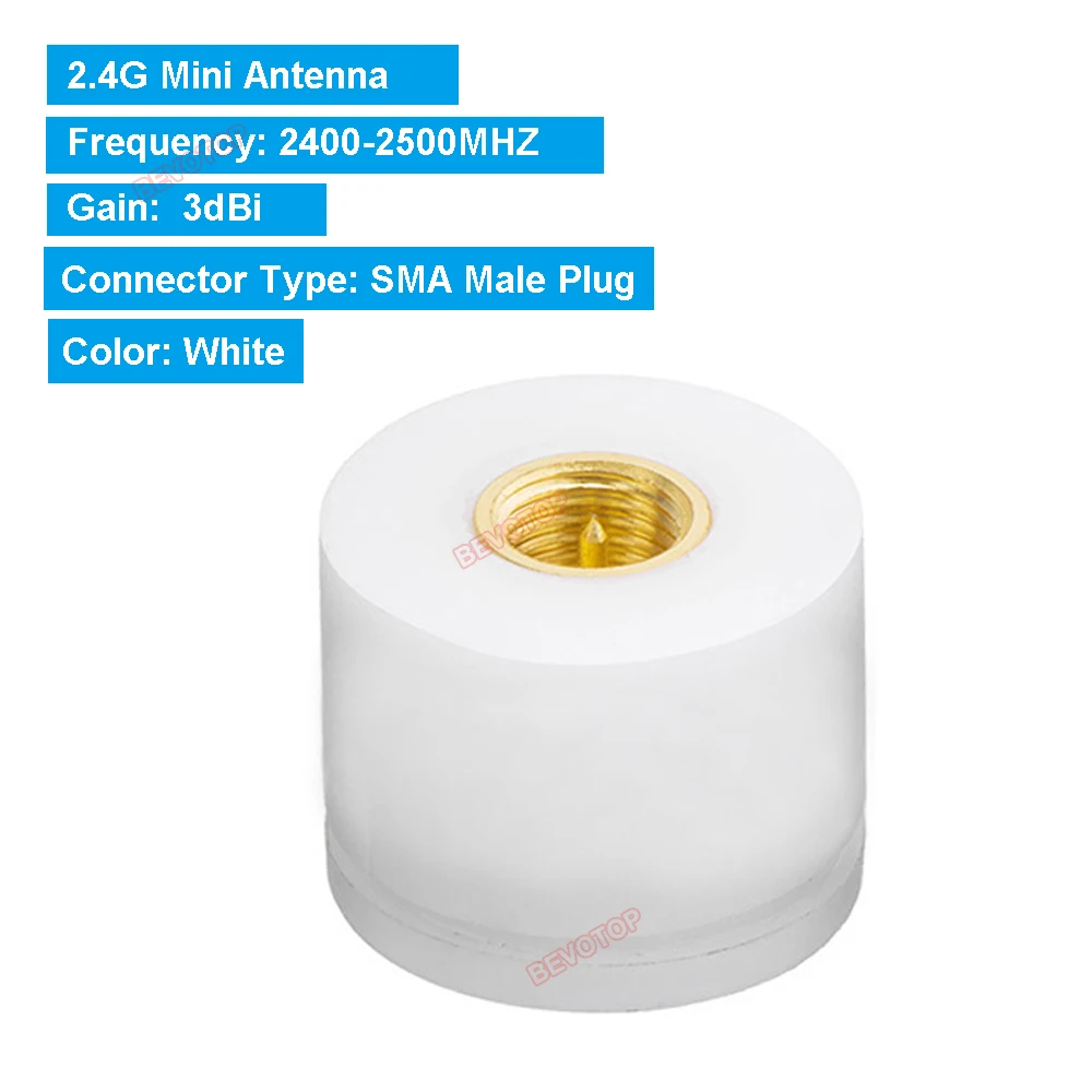 New 2.4G 3dBi Mini Antenna Bluetooth Wifi Antenna SMA / RP-SMA Male Connector BT WiFi Wireless Router Thumb Antenna BEVOTOP