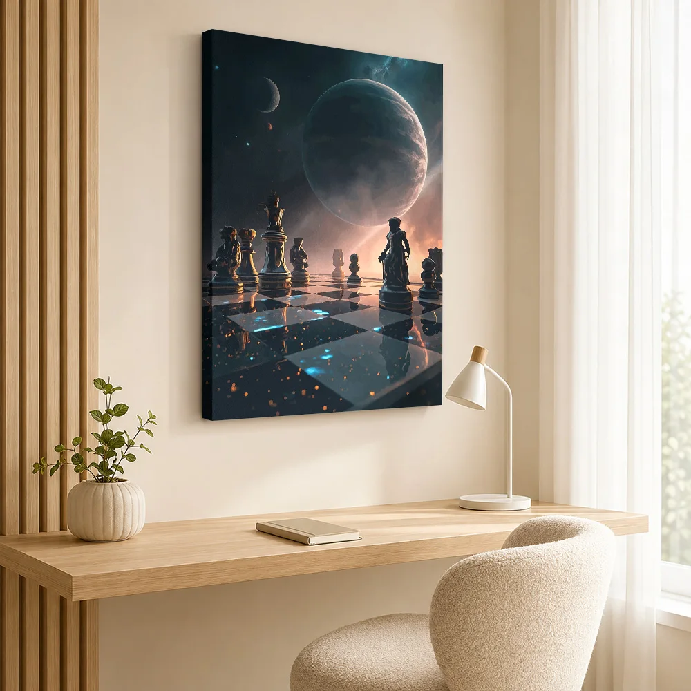 Cosmic Chess Game Canvas Poster Customized Gaming Anime Wall Paintings Decoration for Game Room Collectible Ready to Hang Gift