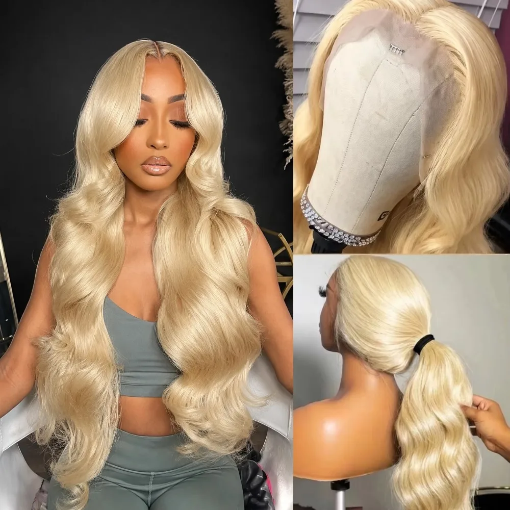 Transparent Lace Front Wig 613 Blonde Body Wave13x4 13x6 360 Lace Frontal Wigs 180 200 220 Density Brazilian Human Hair Wig Pre Plucked Brazilian Remy Hair Wigs