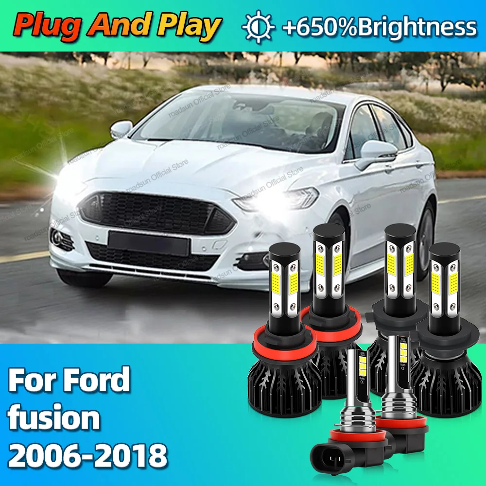 

2/6 шт. 180 Вт автомобильные фары H11 H7 авто светодиодные противотуманные фары H8 6000K для Ford fusion 2006 2007 2008 2009 2010 2011 2012-2018