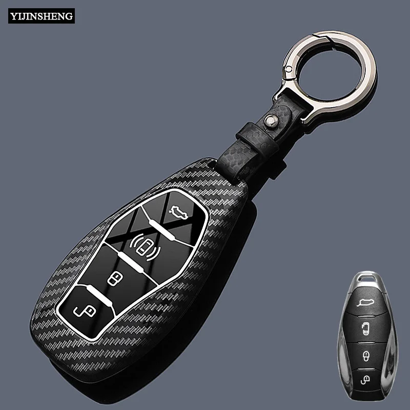 

4 Button Carbon Style ABS Car Key Case Cover Fob for Hongqi HS5 H5 H9 HS7 H7 L5 HS3 L9 2023 2024 2025 2026 Remote Key Protection