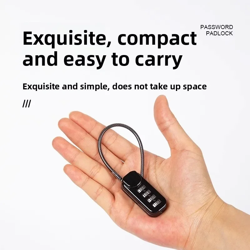 Wire Lock Password Lock Outdoor Luggage Rope Lock Household Waterproof and Rust Proof Small Cabinet Lock Head