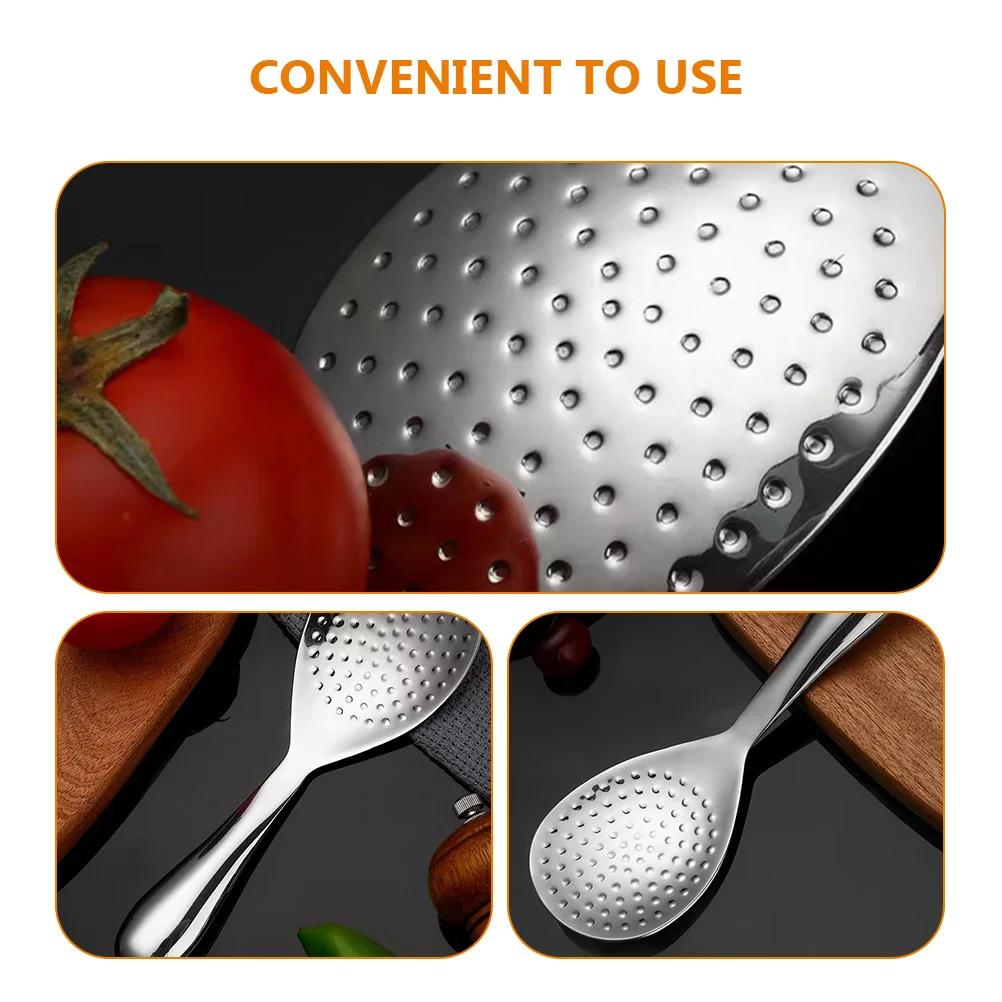 

304 Non-Stick Rice Spoon Thickened Metal Ladle For Kitchen Cooking Practical Household Dining Scoop Convenient Meal Tool