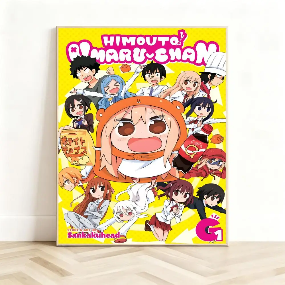 Comedic Anime H-Himouto Umaru-Chan Poster Classic Self-Adhesive PP Wall Sticker for Living Room Bar Decor Gift