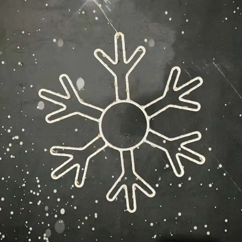 2PCS Christmas Snowflake Window Lights Decorations Led Snowflake Lights For Home Xmas Decor Warm Light image 5
