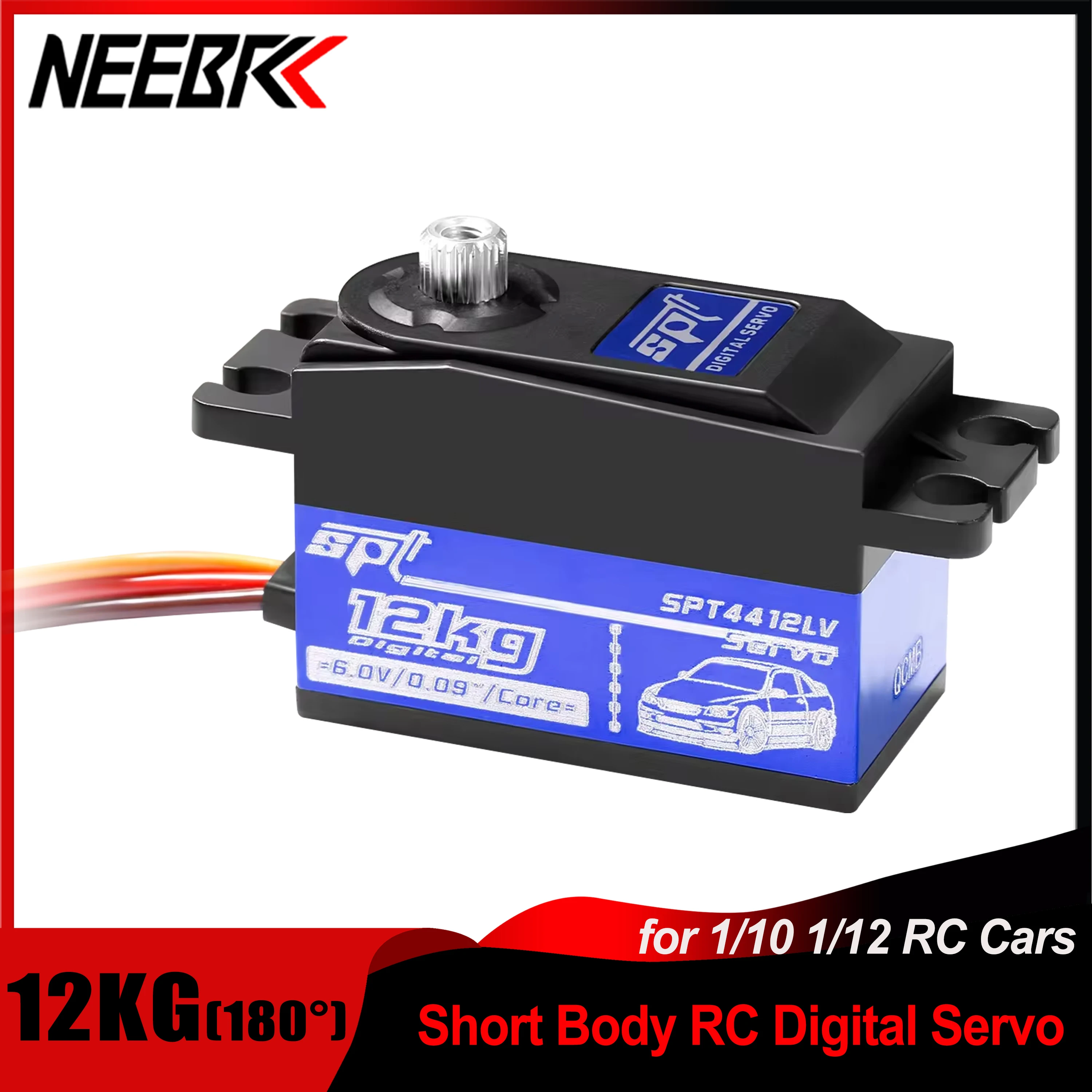 NEEBRC 12kg 4412LV corpo corto grande coppia ingranaggi in metallo servi digitali per RC Car Crawler SCX10 TRX4 Drift 3D Fix-Wing Robot Parts