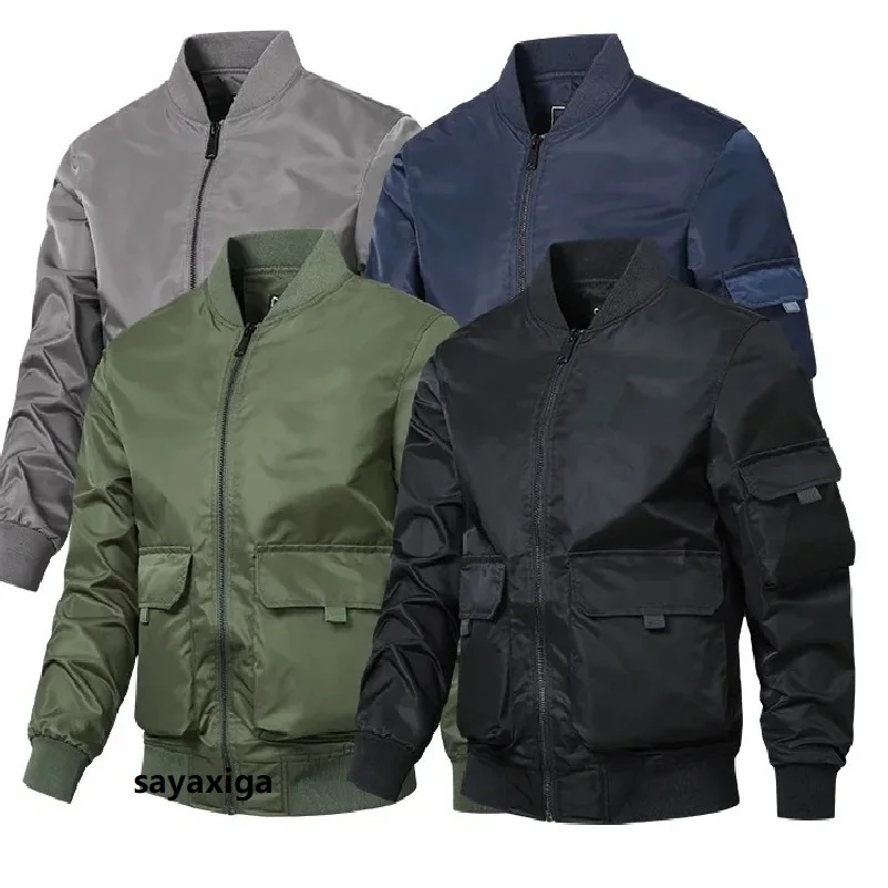 Bomber Jacket men women Pilot Flight Flying Baseball green Bomber Jackets Spring Zipper West clothing Tactical Parkas Plus size