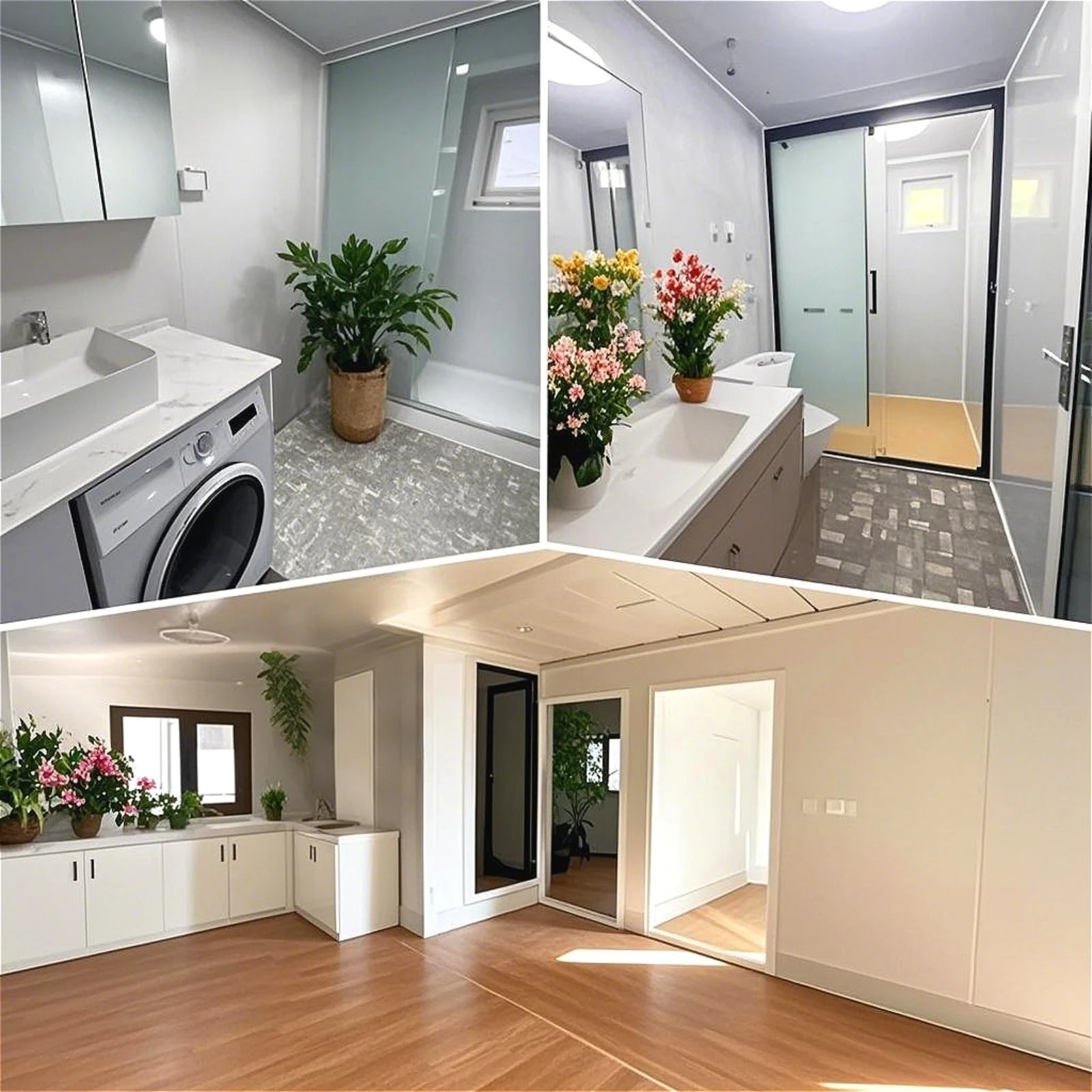 40FT حاوية جاهزة للمنزل 2-5 غرفة نوم وحدات جاهزة منزل صغير قابل للطي حاوية قابلة للتوسيع مع مطبخ الحمام