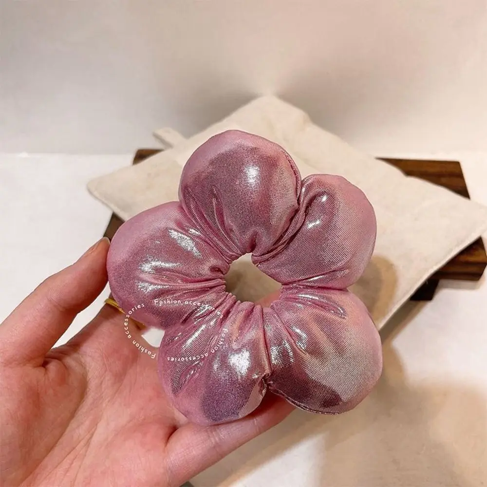 زهرة شكل الأطفال زهرة Scrunchies القطن معبأ القماش كبير توك شعر الكورية نمط ذيل حصان حامل #1