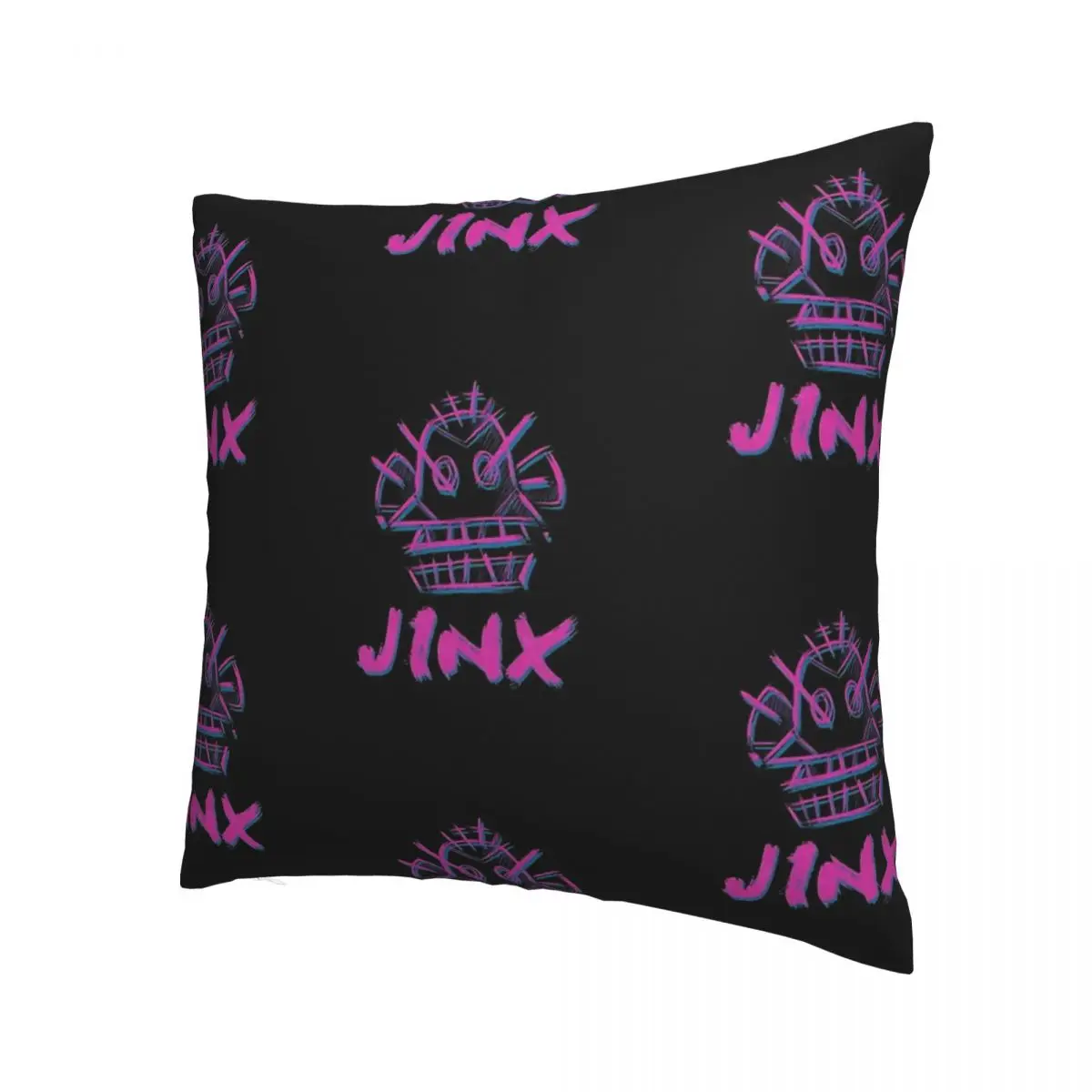 Jinx Logo Pillowcase Arcane League of Legends Backpack Cushion For Livingroom DIY Printed Chair Coussin Covers Decorative