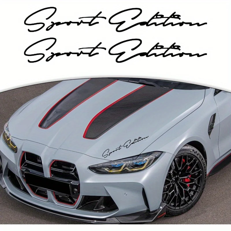 

Виниловая наклейка на крышку двигателя автомобиля, для всех автомобилей, спортивная наклейка на кузов, 2 наклейки для отделки кузова.