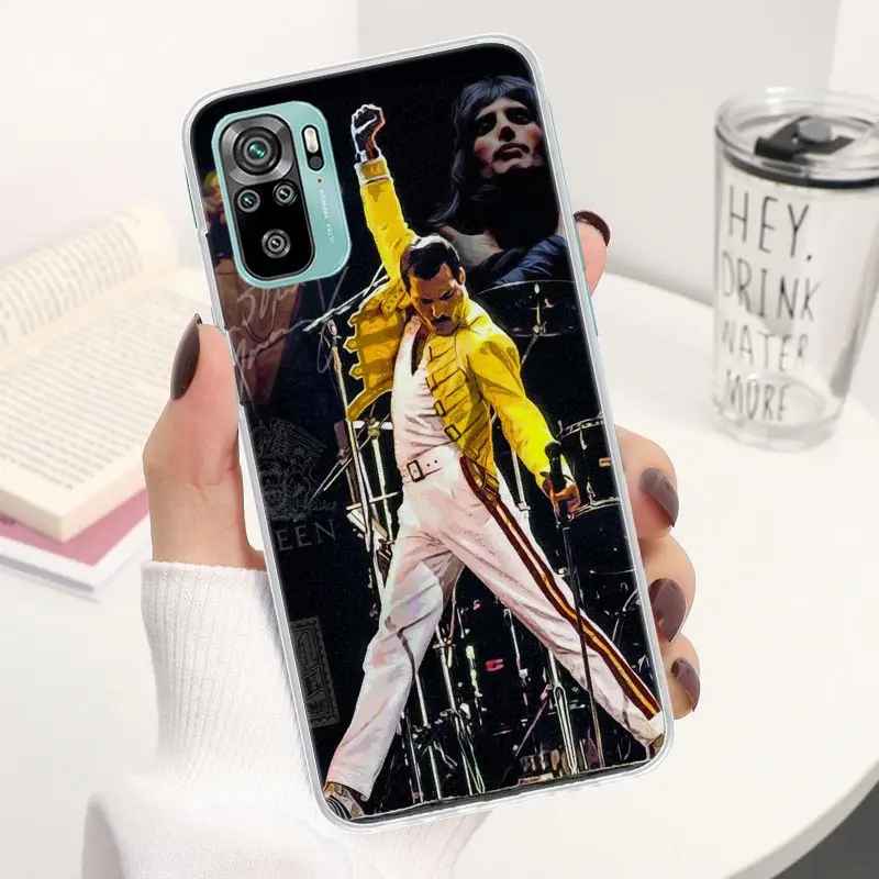 Rock Funky Freddie Mercury Queen Coque Phone Case For Xiaomi Redmi Note 13 12S 12 11S 11T 11E Pro Plus 11 10 10S 9 9S 8 8T 5G Co