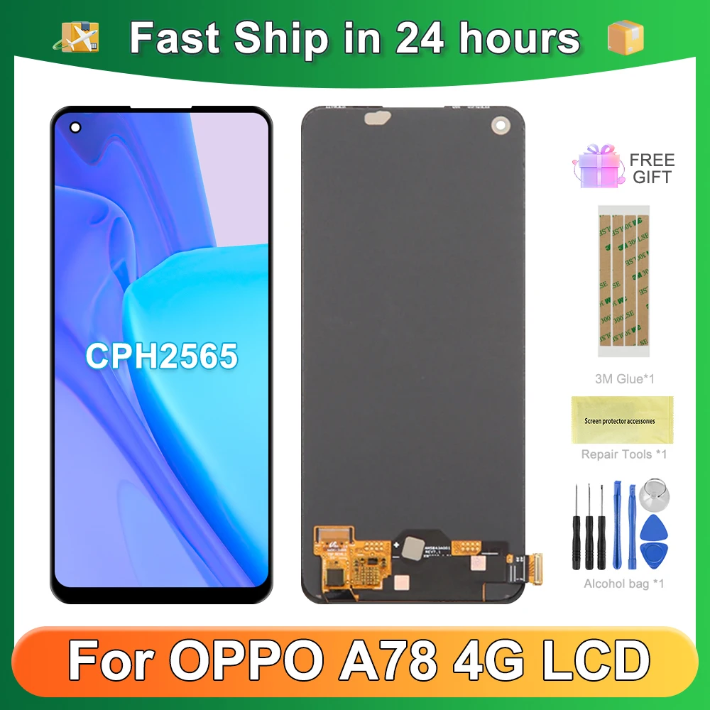 

Для OPPO 6,43 ''A78 4G для AMOLED A78 4G CPH2565 ЖК-дисплей, сменный преобразователь сенсорного экрана в сборе