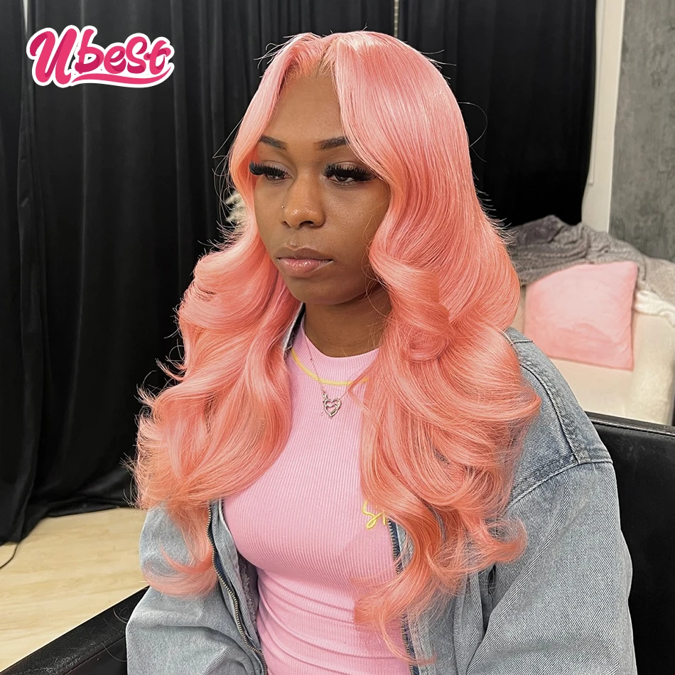 

Ubest Pink 613 Colored Body Wave 13x6 Lace Front Wigs Brazilian 100％ Human Hair Transparent Glueless Wig Pre Plucked For Women