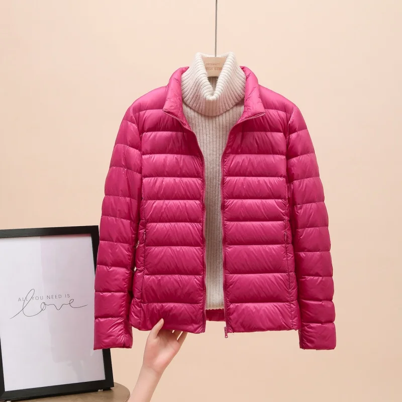 Autumn and winter new lightweight down jacket women's 2025 Korean fashion slim warm stand collar down jacket women's warm coat