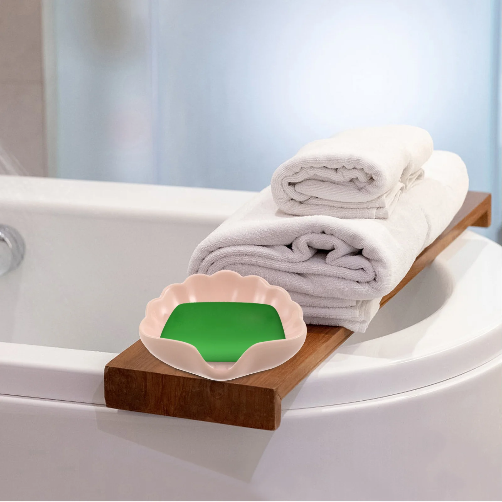 

Shell-Shaped Ceramic Soap Dish with Efficient Drainage for Bathroom Shower Counter Unique Soap Holder Organizing Ring Storage