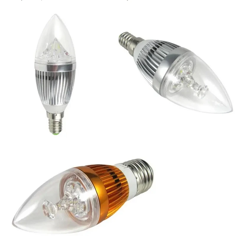 Imagem -06 - Levou Vela Lâmpada Quente Frio Branco Holofotes ac 85 V265 v Luz Dimmable Lâmpada de Ouro de Alumínio Shell 10 Peças Lote 15 12 w w w E14